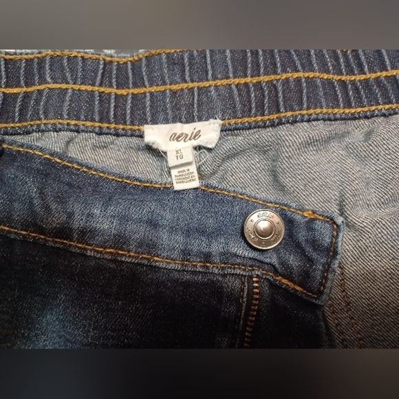 Aerie American Eagle Daydream Dark Blue Distressed Jean Shorts - Picture 6 of 8